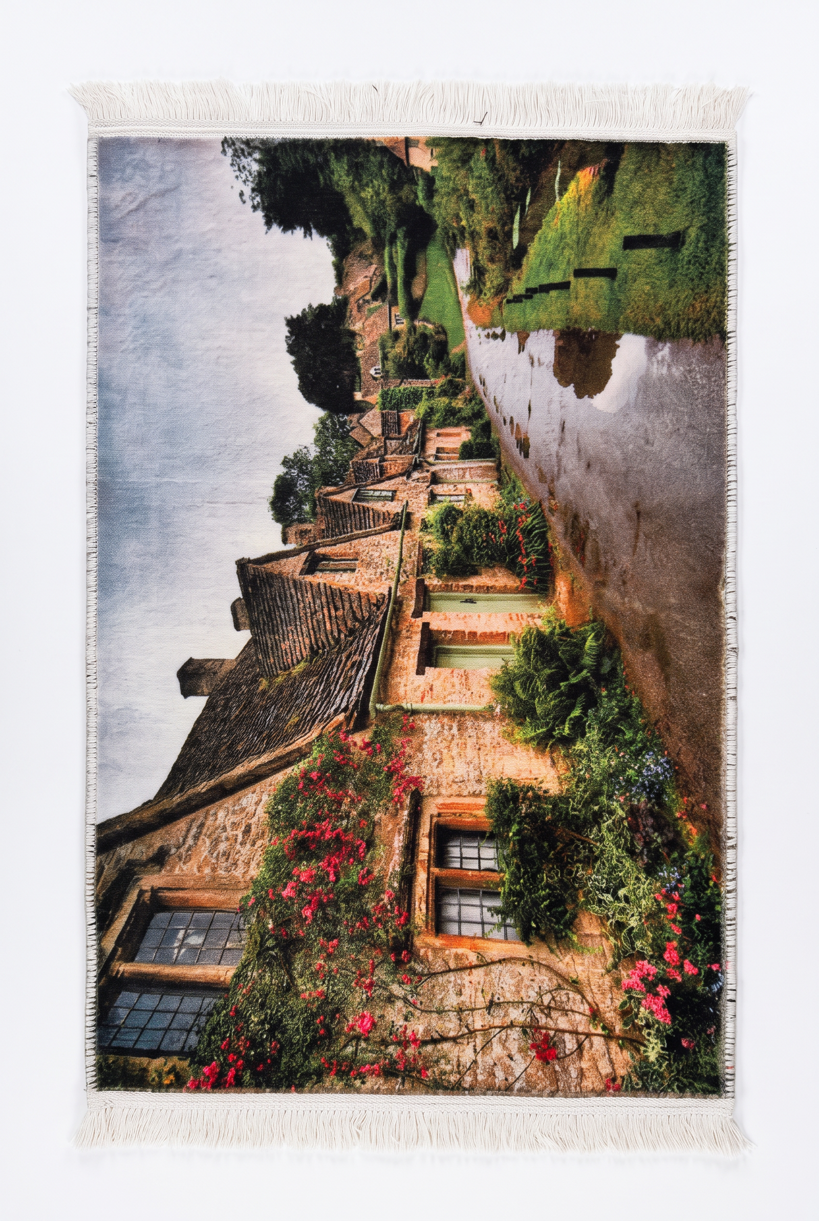 1200 Eimlek Premium Makine Halısı – Kırsal Köy Manzaralı Doğa Desenli Salon Halısı 52x80 cm